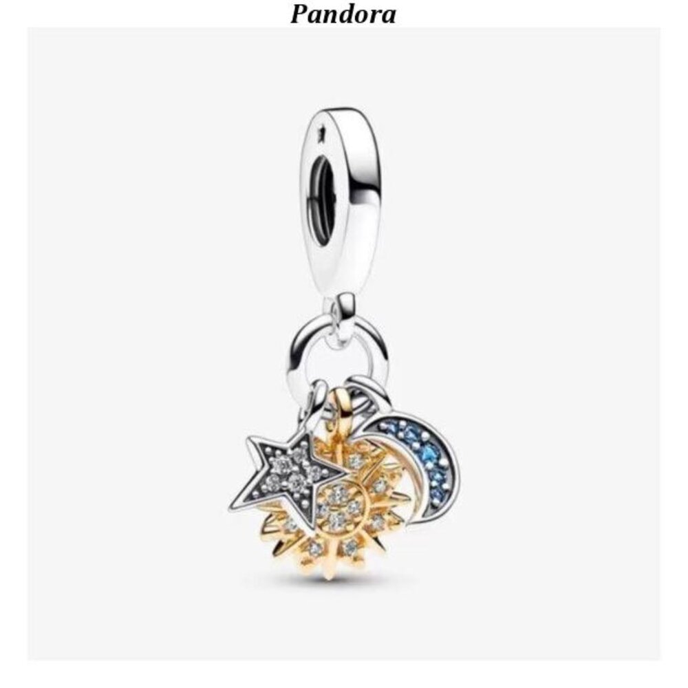 Pandora Two-tone Celestial Triple Dangle Charm